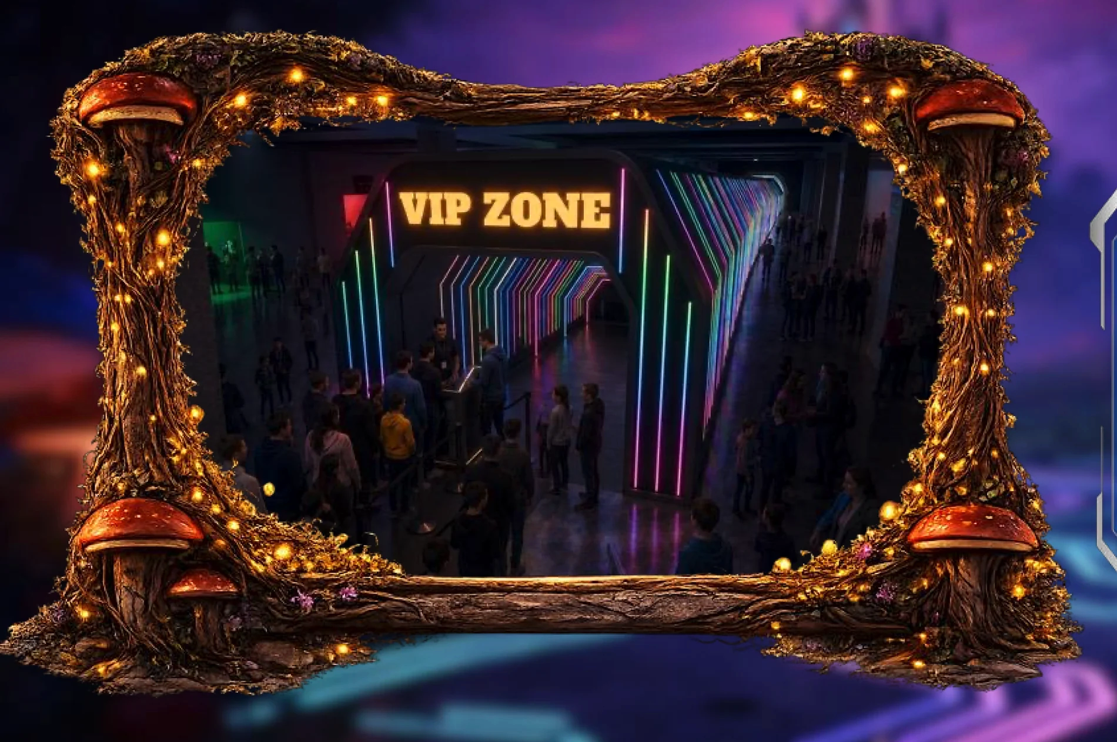 Game of Colors Kids VIP Zone neon giriş alanı