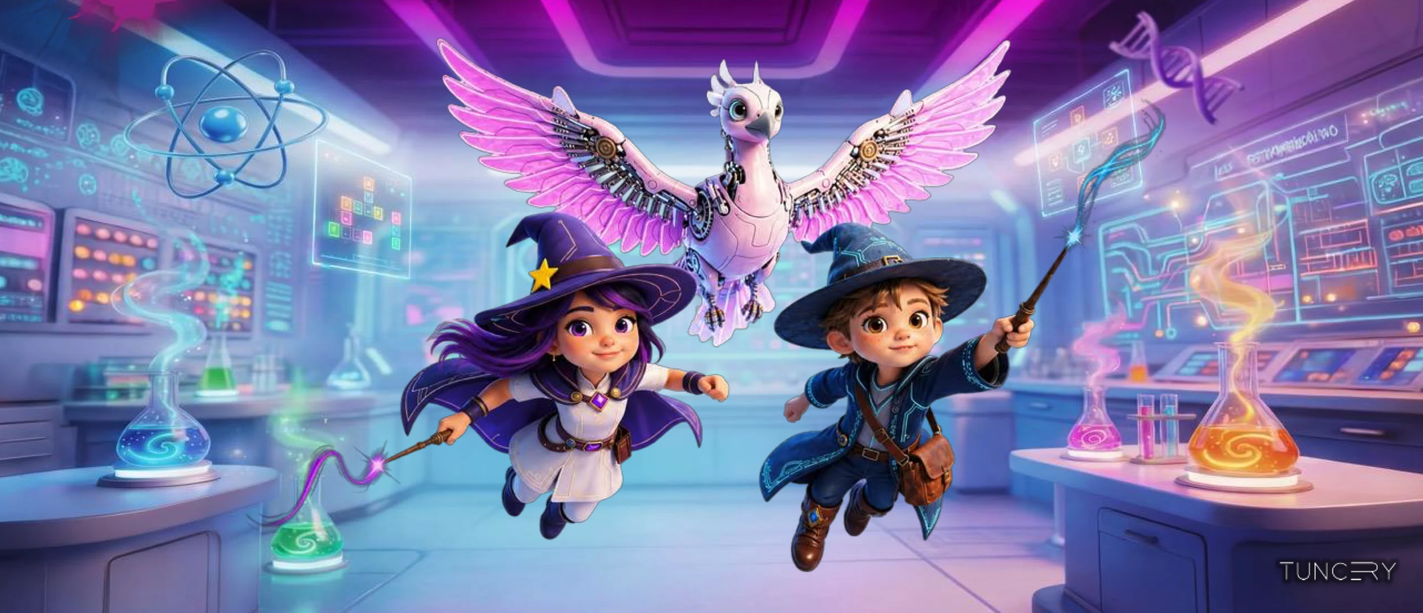 Bilim deneyim dünyasının resmi Game of Colors Kids illüstrasyonu