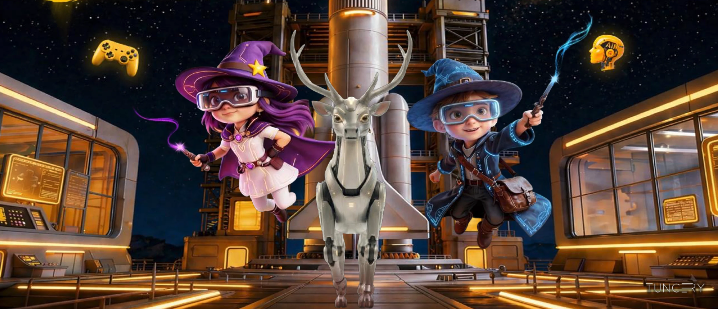 Teknoloji deneyim dünyasının resmi Game of Colors Kids illüstrasyonu