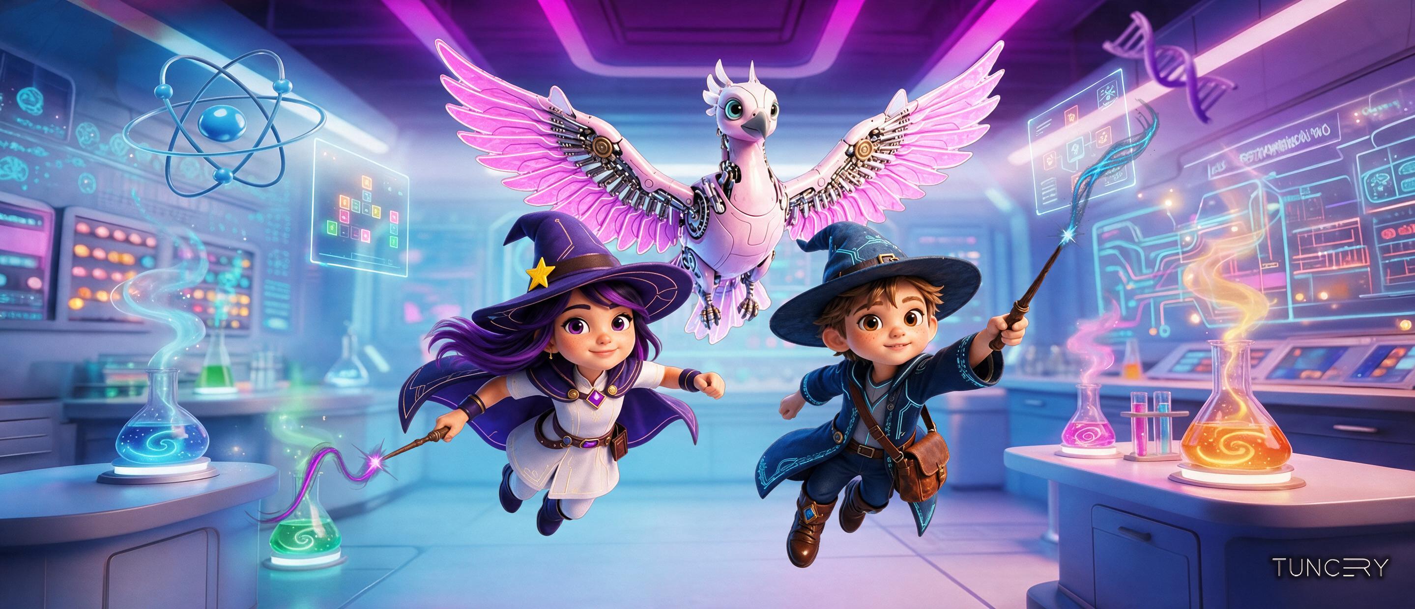 Bilim deneyim dünyasının resmi Game of Colors Kids illüstrasyonu