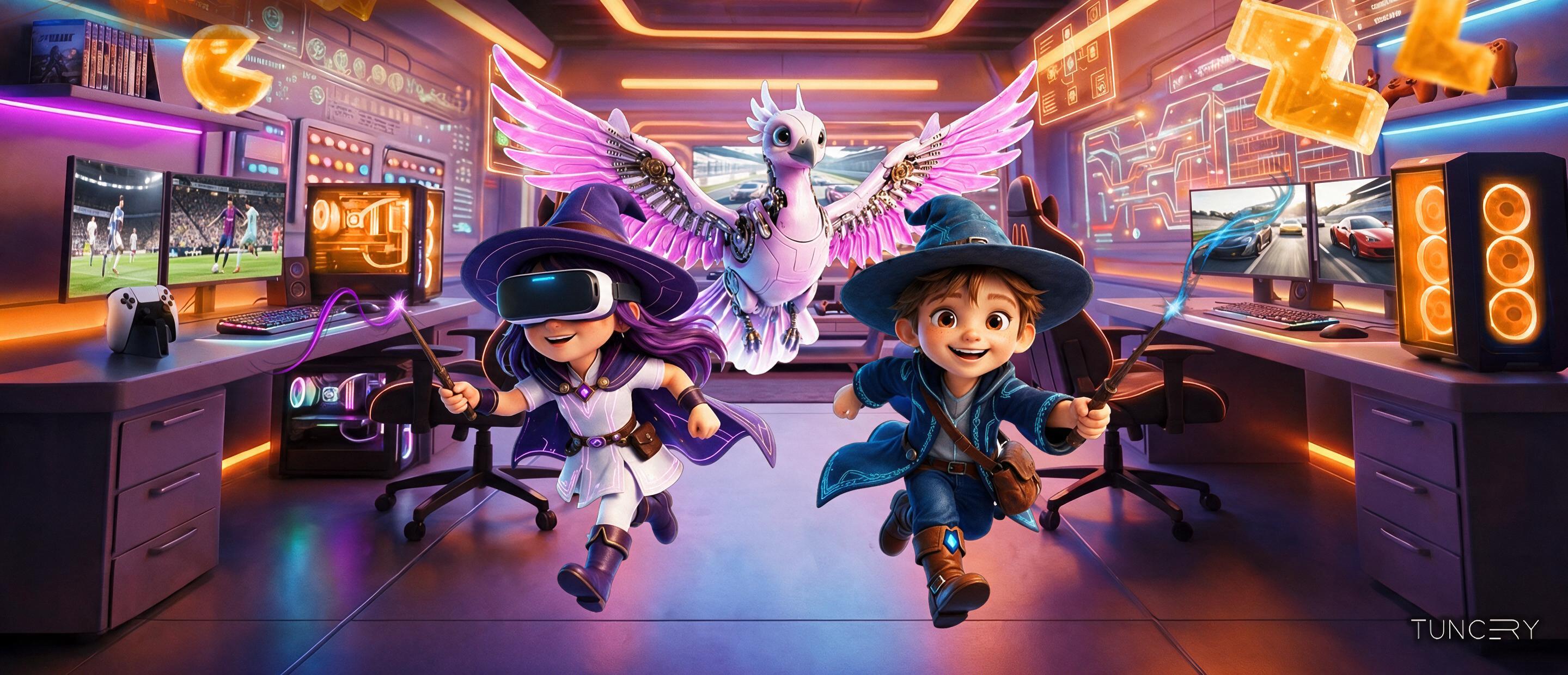 E-Spor deneyim dünyasının resmi Game of Colors Kids illüstrasyonu