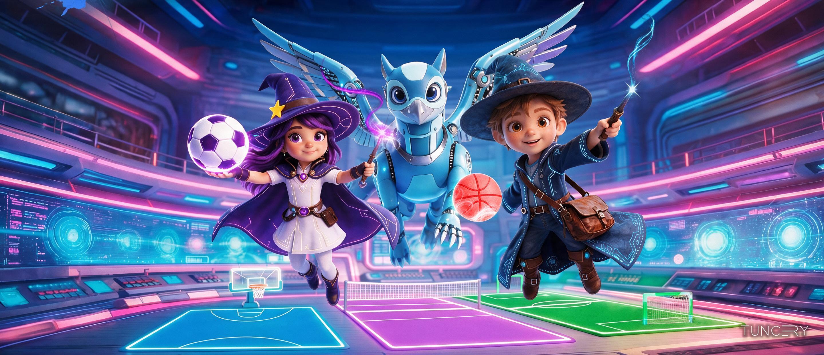 Spor deneyim dünyasının resmi Game of Colors Kids illüstrasyonu